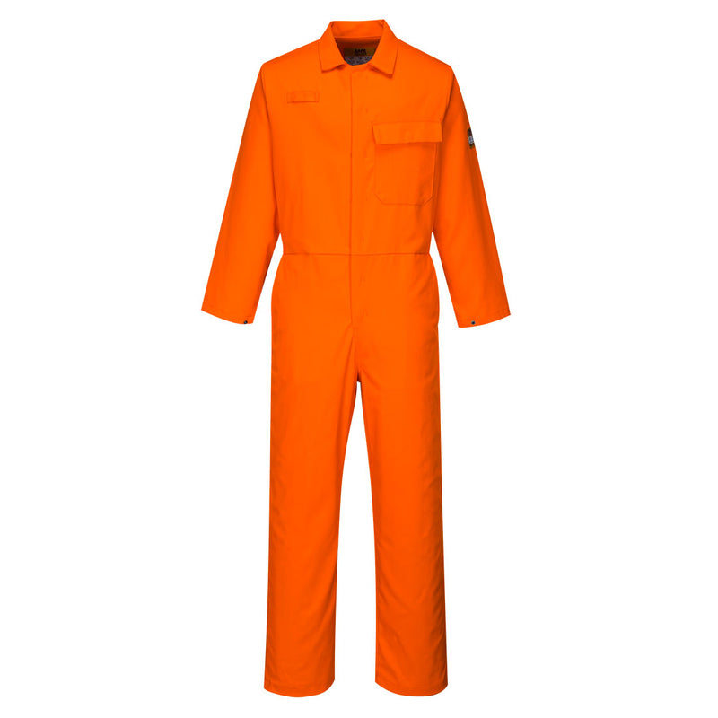 Portwest chef jacket in orange with stand collar