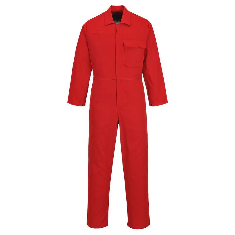 Portwest chef jacket in rose red with white buttons
