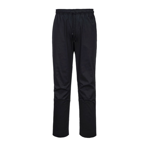 Portwest Chef's Trouser with mesh panels in black.