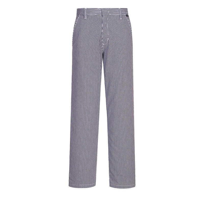 Portwest Barnet Chef's Trouser with a black and white check pattern.