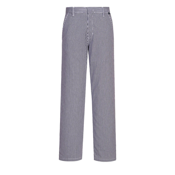 Portwest Barnet Chef's Trouser with a black and white check pattern.