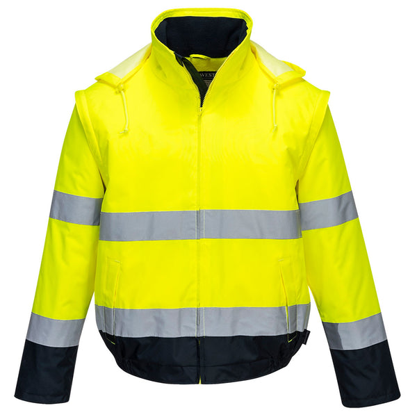 Cheerful yellow knit fabric, comfortable for everyday wear.