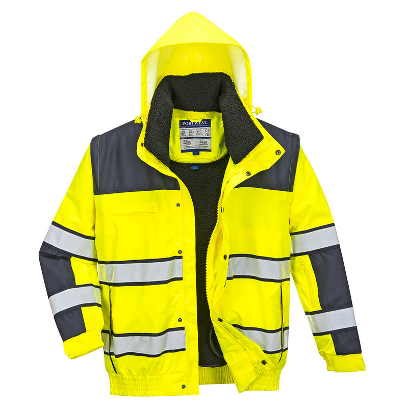 Bright yellow subtly textured fabric, versatile for various clothing items.