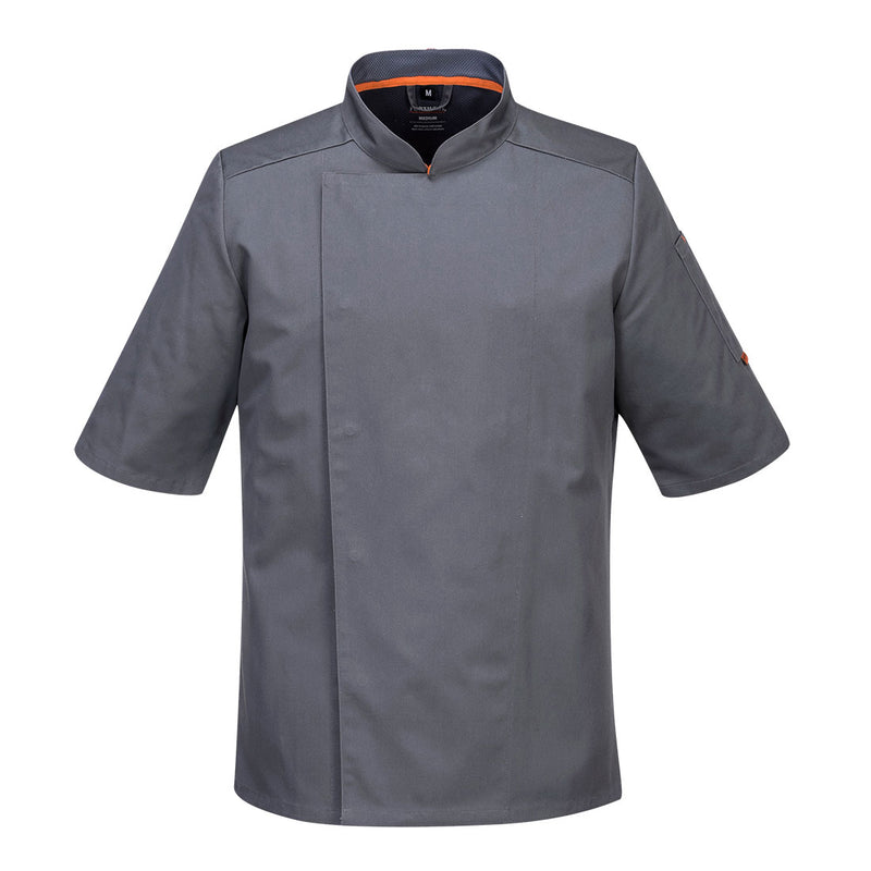 The Portwest Mesh Air Pro Jacket C738 in slate grey, featuring breathable MeshAir Pro side panels.
