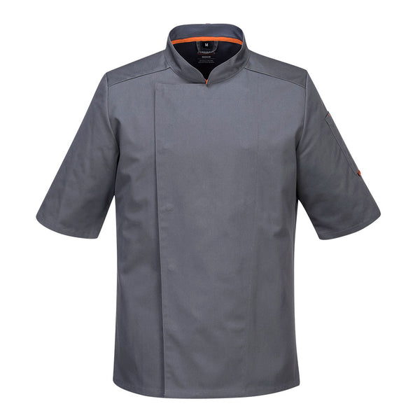 The Portwest Mesh Air Pro Jacket C738 in slate grey, featuring breathable MeshAir Pro side panels.