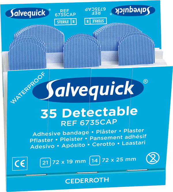 Salve Quick Click Medical Blue Detectable Plasters Refill 6X35