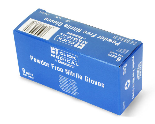 Click Medical Nitrile Gloves 6 Pairs In A Carton
