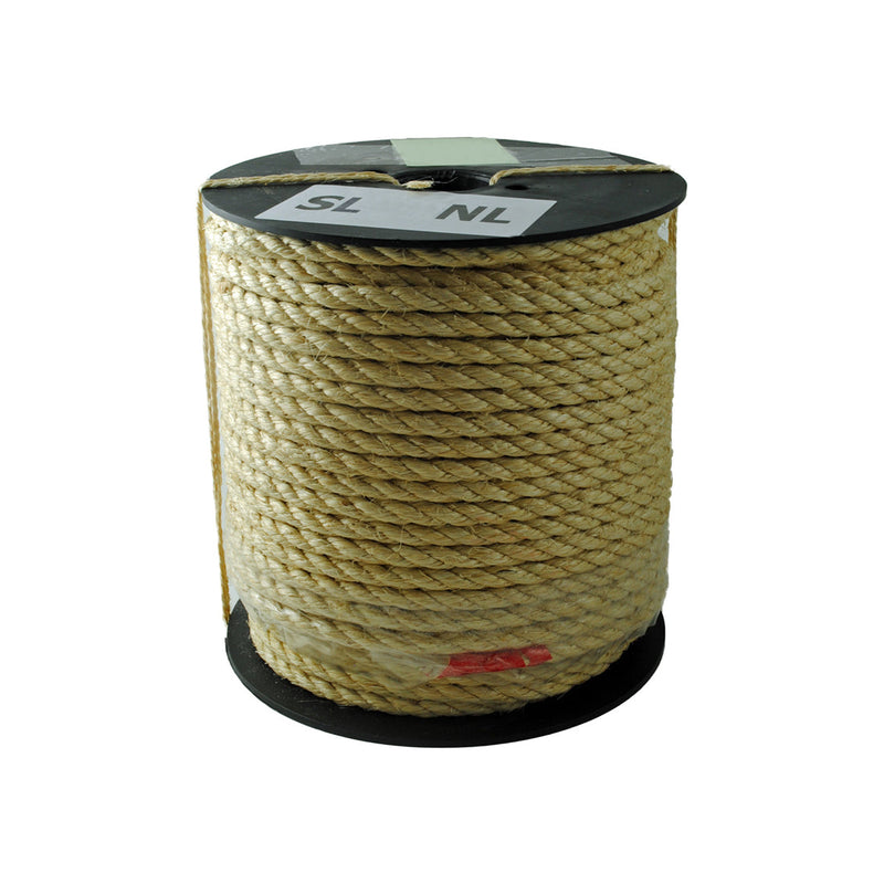 Natural 3 Strand Sisal Rope (Reel) TQSL8NL - 73m 8mm Natural 3 strand