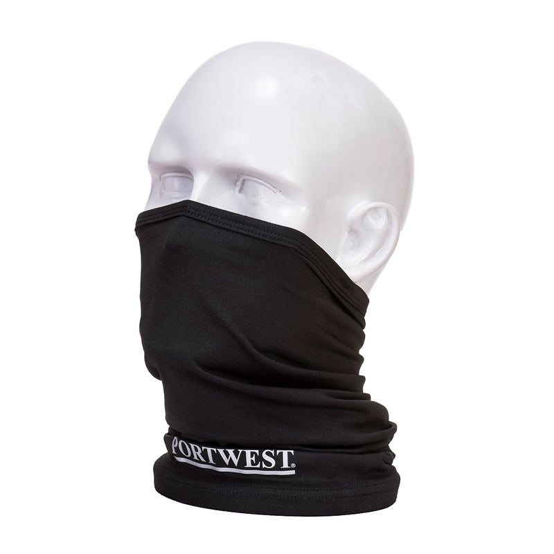 Portwest anti-microbial multiway scarf CS25 in black.