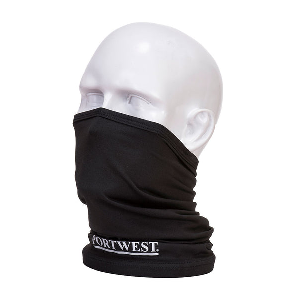 Portwest anti-microbial multiway scarf CS25 in black.