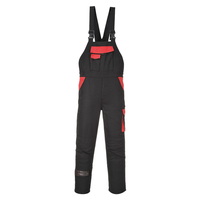 Portwest CW12 Warsaw Bib and Brace in a practical Grey, crafted from comfortable Texo cotton.