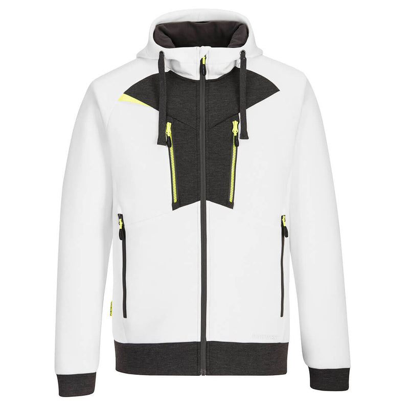 White Portwest DX4 Zipped Hoodie a clean and practical choice for everyday wear.