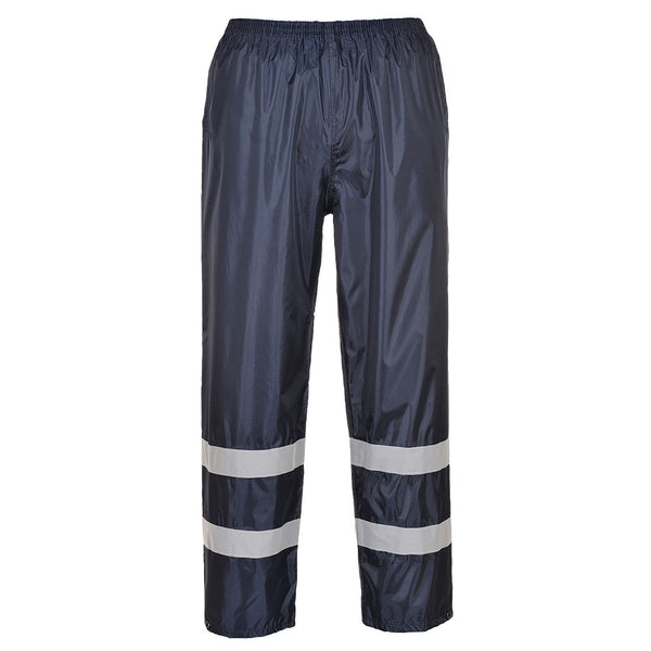 Portwest Classic Rain Trouser with reflective tape in navy.