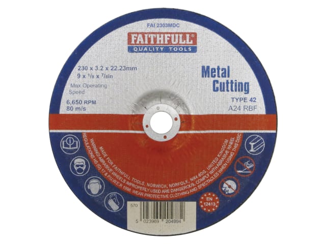 Faithfull Depressed Centre Metal Cut Off Disc