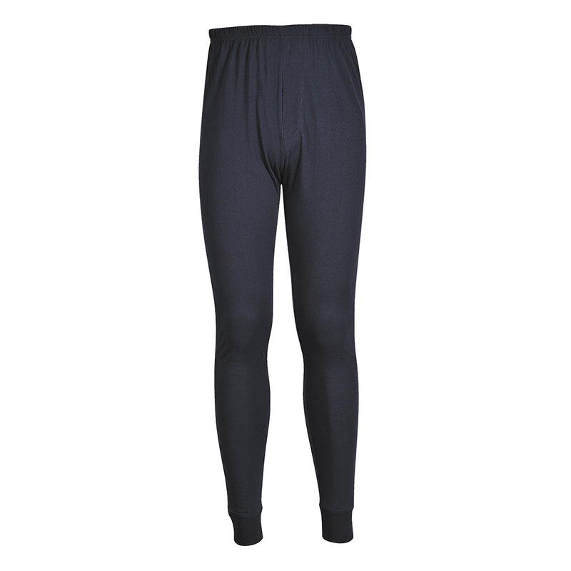 Studio shot of the navy Portwest Flame-Resistant Anti-Static Leggings