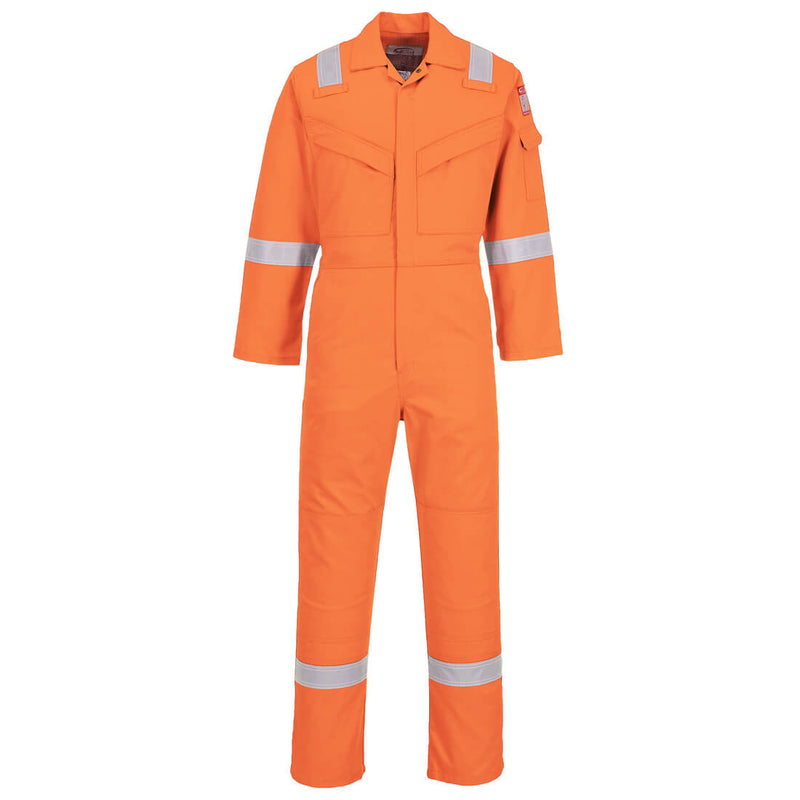Portwest FR21 orange flame-resistant coverall – anti-static lightweight 210g safety suit