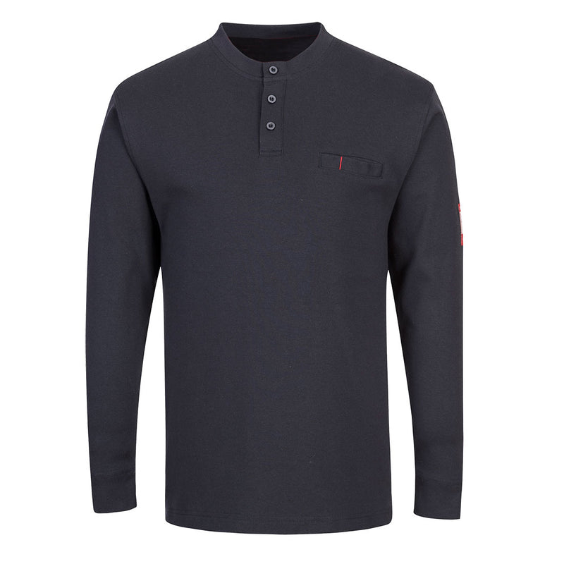 Portwest FR32 navy Henley work shirt – Portwest anti-static and flame-resistant gear