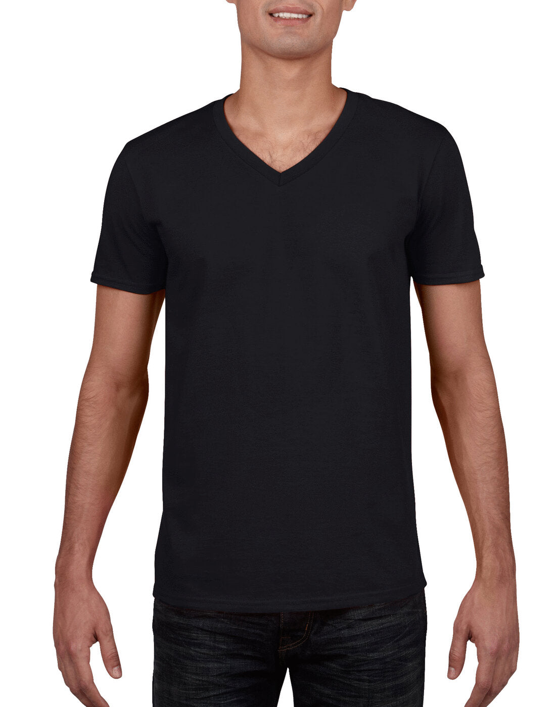 Gildan Softstyle Adult V-Neck T-Shirt - Black