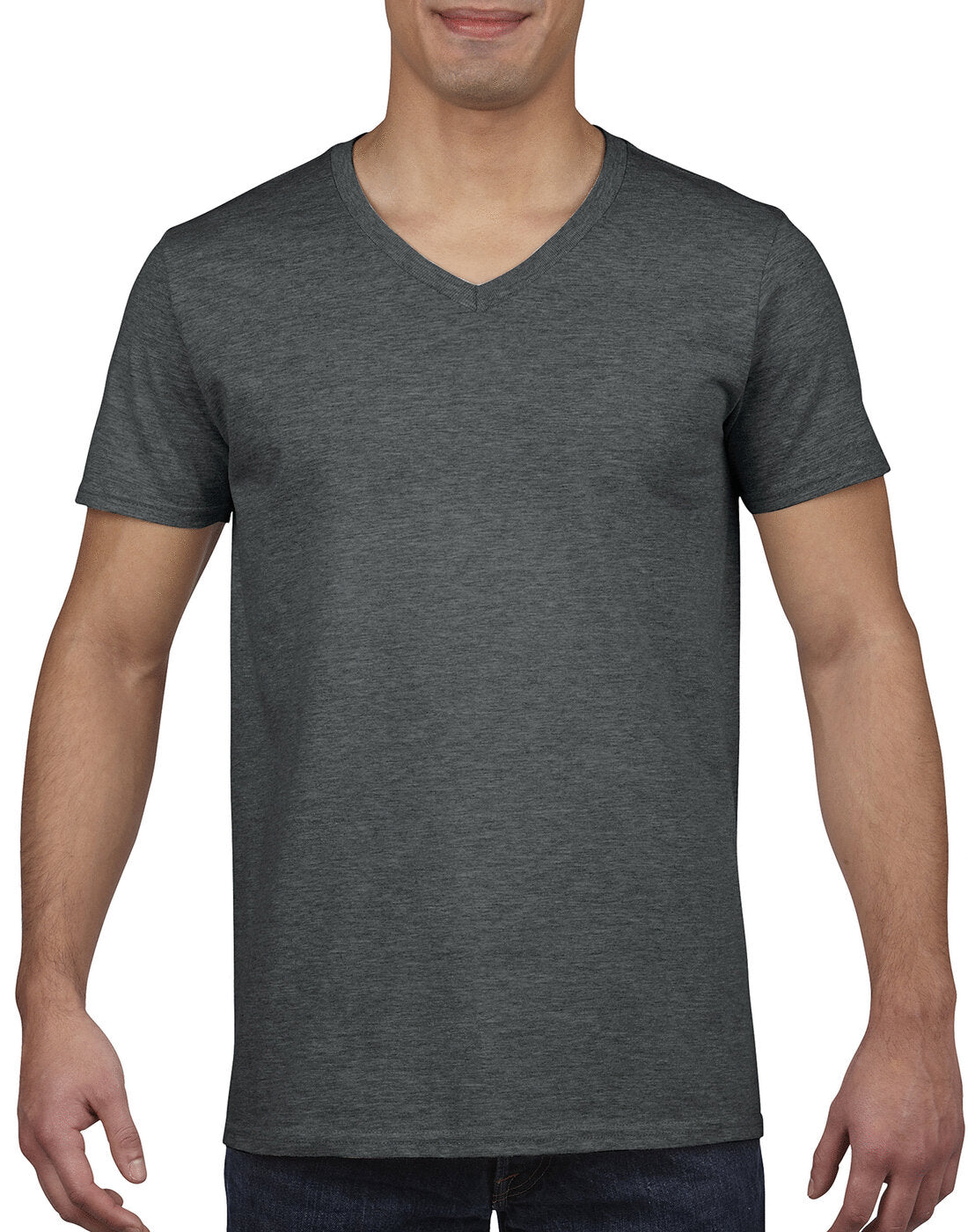 Gildan Softstyle Adult V-Neck T-Shirt - Dark Heather