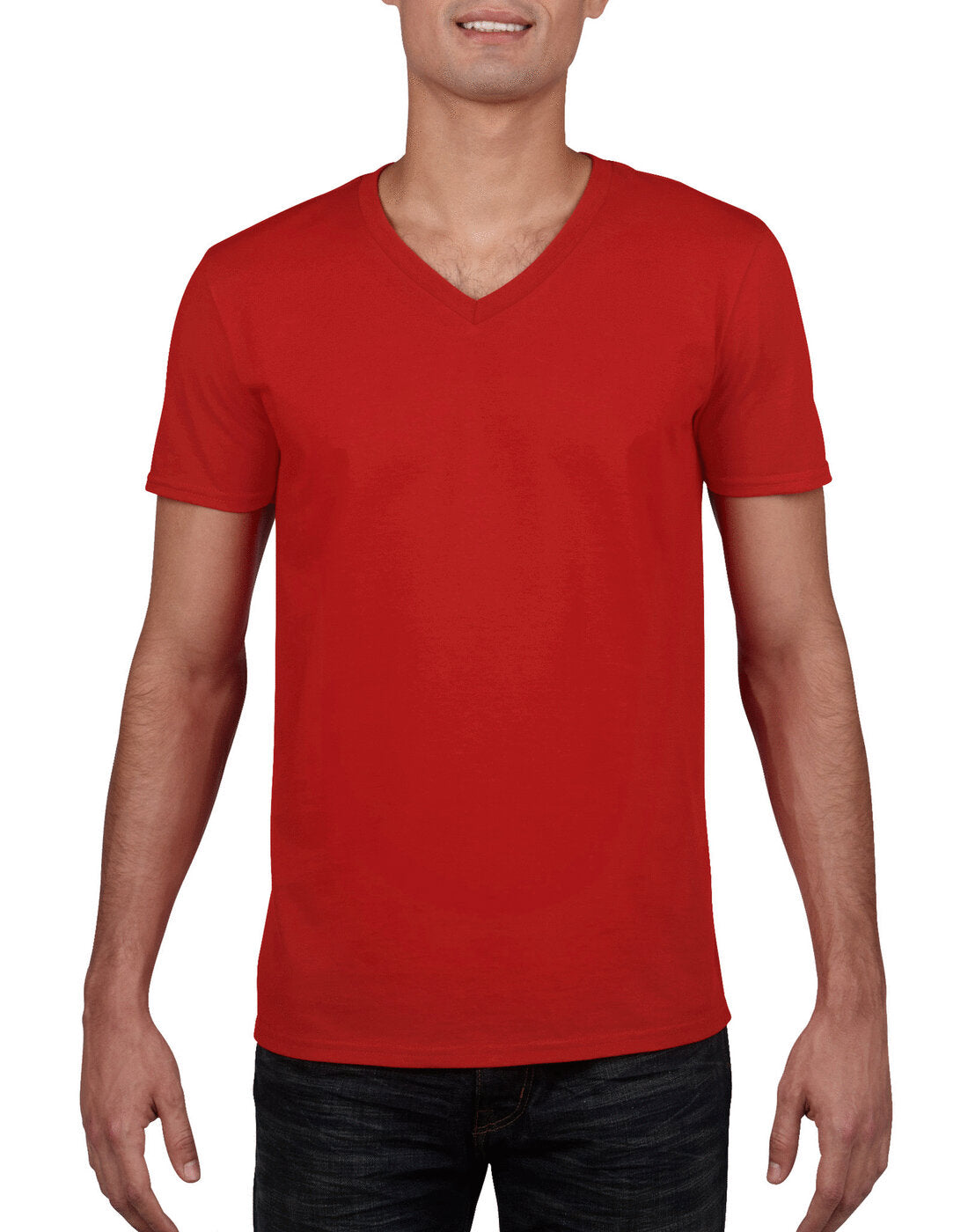 Gildan Softstyle Adult V-Neck T-Shirt - Red