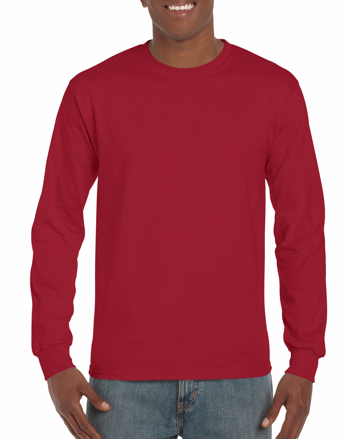 Gildan Ultra Cotton Adult Long Sleeve T-Shirt - Cardinal Red