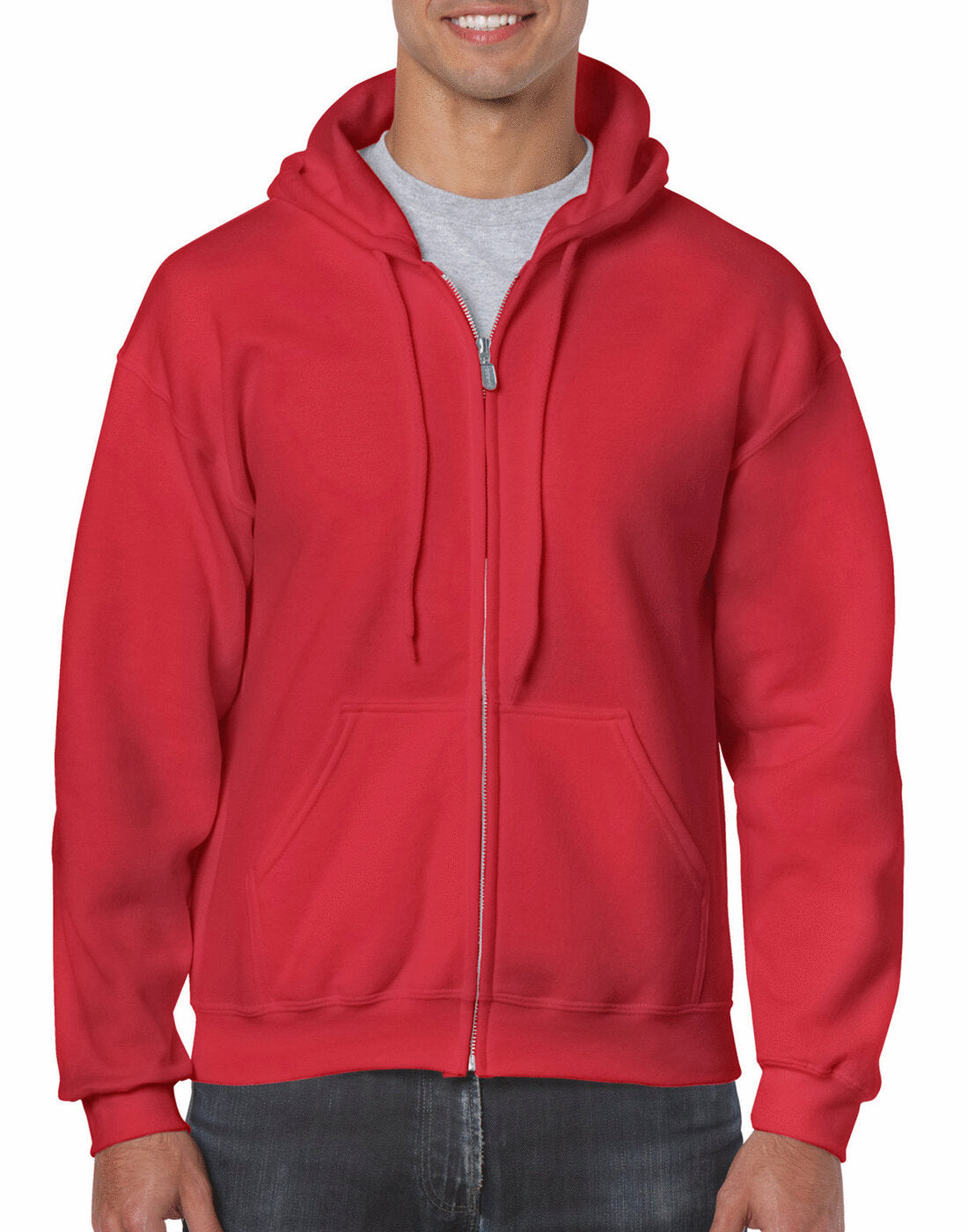 Gildan Adult Heavy Blend Full Zip Hooded Sweatshirt - Red