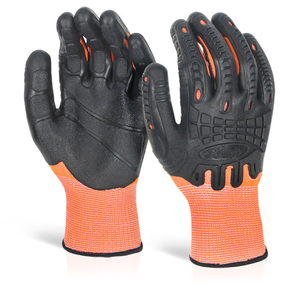 Glovezilla Range Cut Resistant Fully Coated Impact Glove Orange Lge