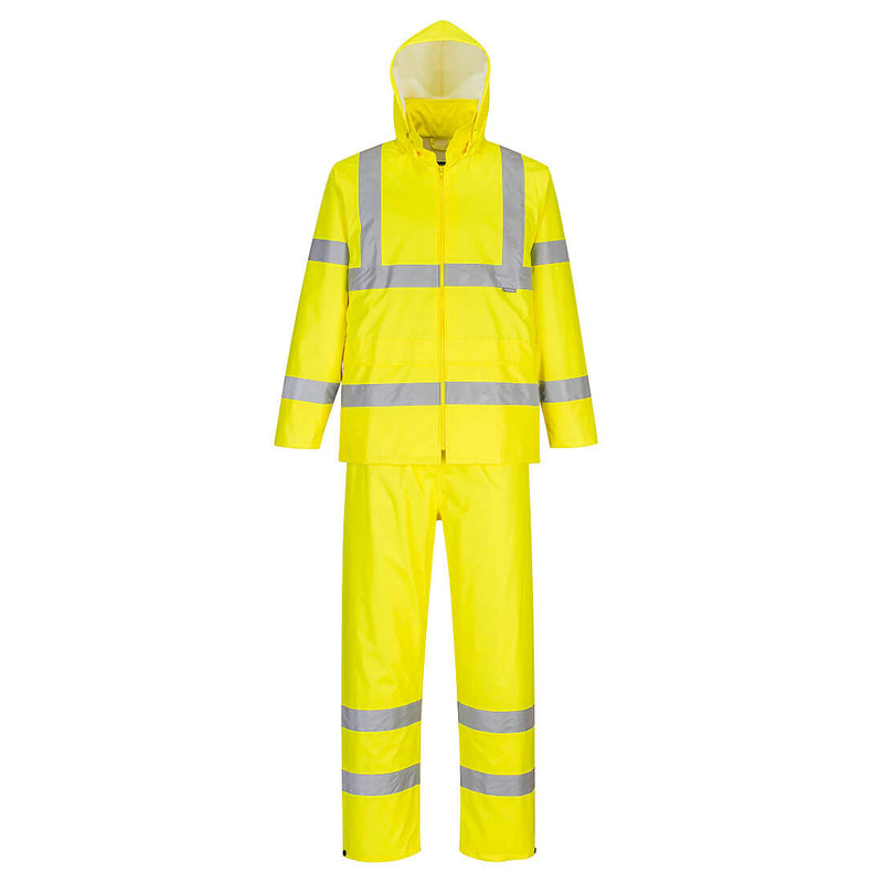Portwest Hi-Vis Packaway Rain Suit H448 – waterproof yellow reflective workwear suit