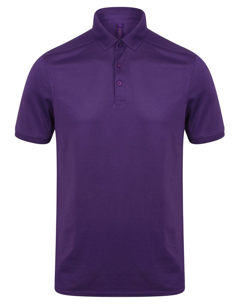 Henbury Mens Slim Fit Stretch Polo Wick Finish