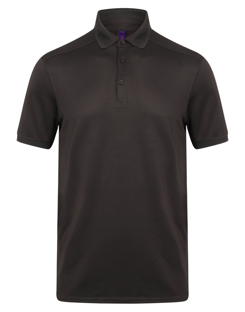 Henbury Mens Slim Fit Stretch Polo Wick Finish