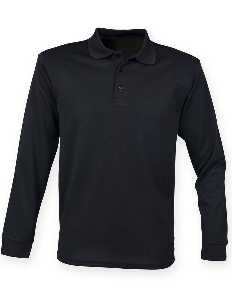 Henbury Coolplus Unisex Long Sleeve Polo Shirt