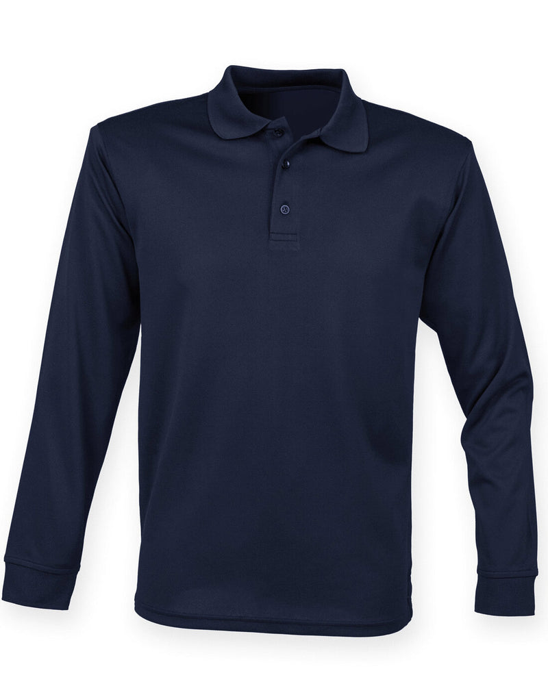 Henbury Coolplus Unisex Long Sleeve Polo Shirt