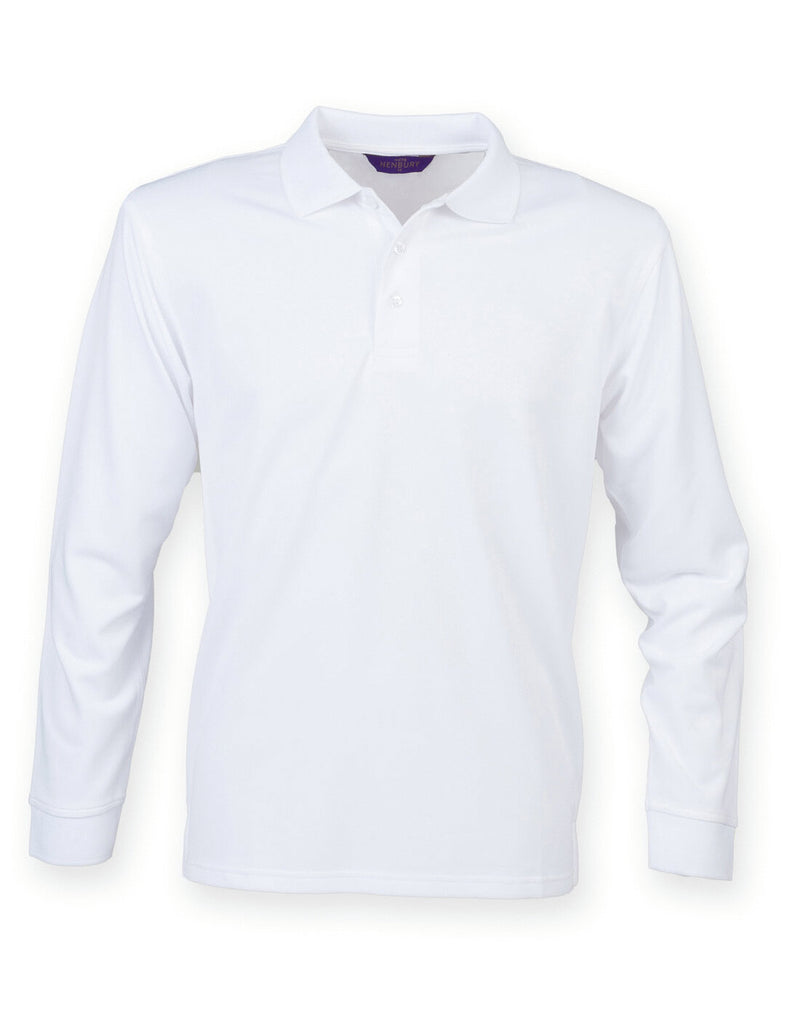 Henbury Coolplus Unisex Long Sleeve Polo Shirt
