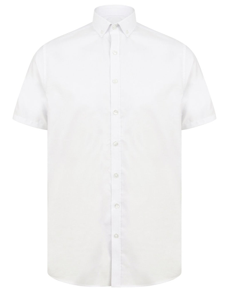 Henbury Mens Short Sleeve Modern Oxford Shirt - Slim Fit