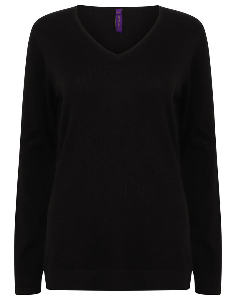 Henbury Ladies Lightweight V Neck Jumper