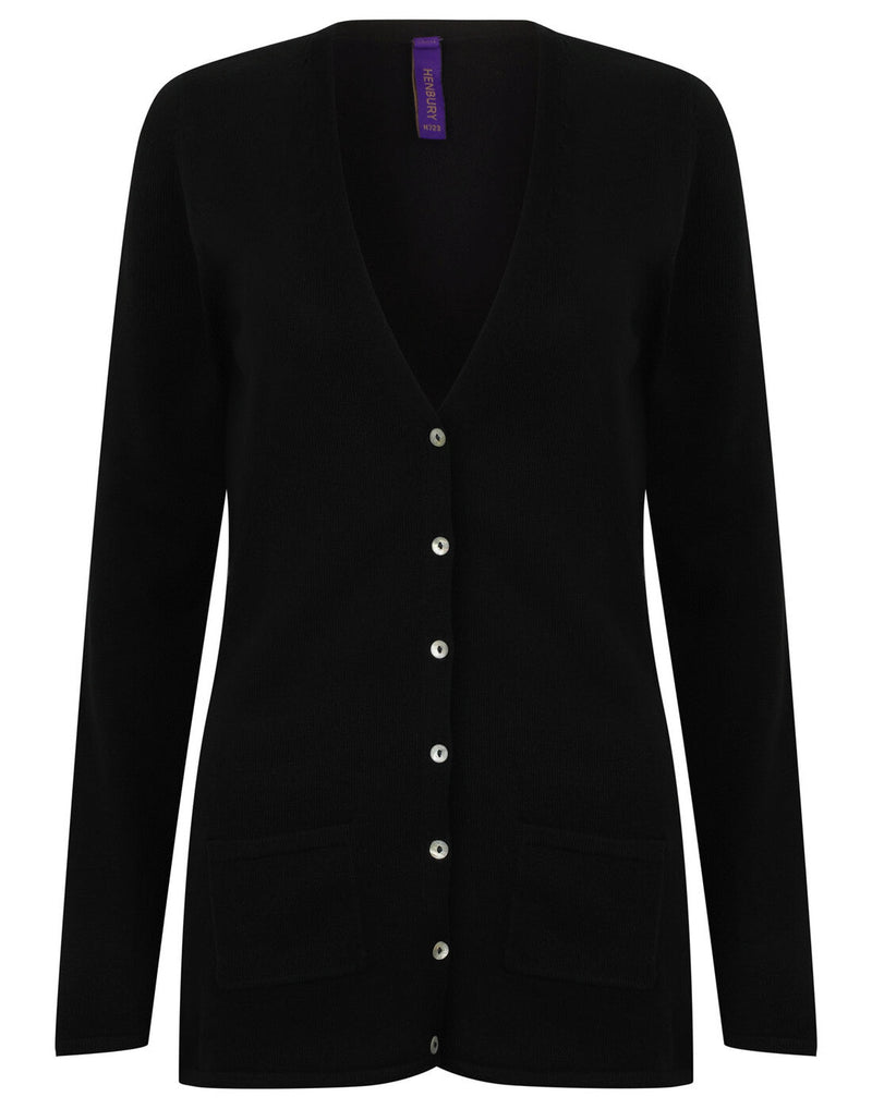 Henbury Ladies V Button Cardigan