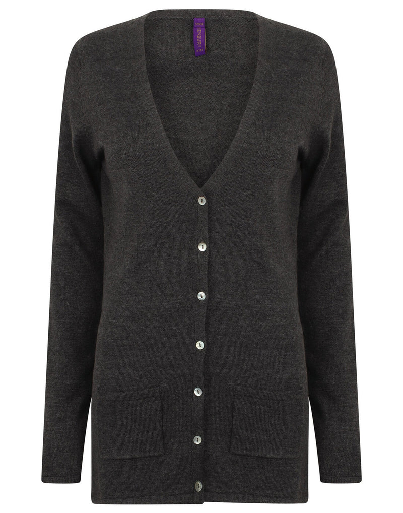 Henbury Ladies V Button Cardigan