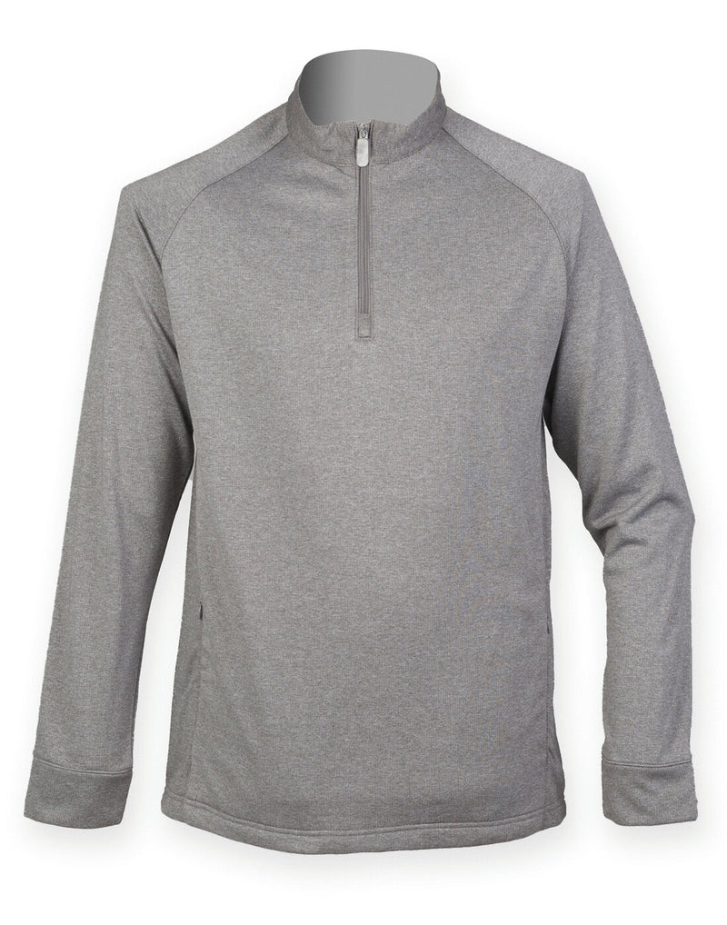 Henbury 1/4 Zip Top With Wicking Finish