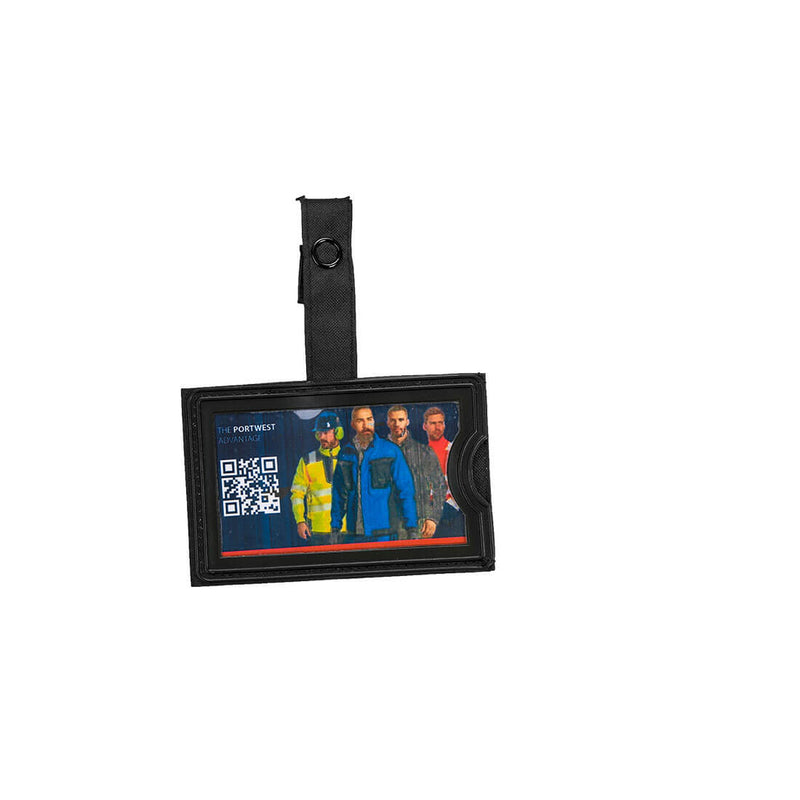 Portwest TPU ID Holder 25-Pack ID40 – black durable ID badge holders for team uniforms