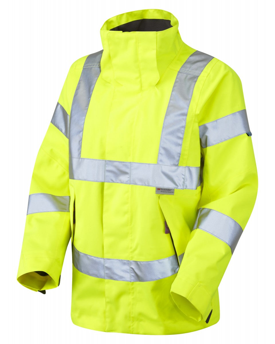 Leo Workwear Rosemoor Iso 20471 Cl 3 Breathable Women'S Jacket Hv Yellow