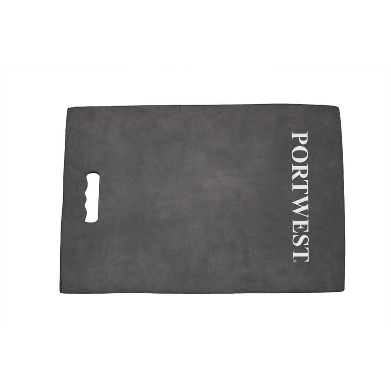 A thick, black Portwest Total Comfort Kneeling Pad (KP15) with an integrated handle.