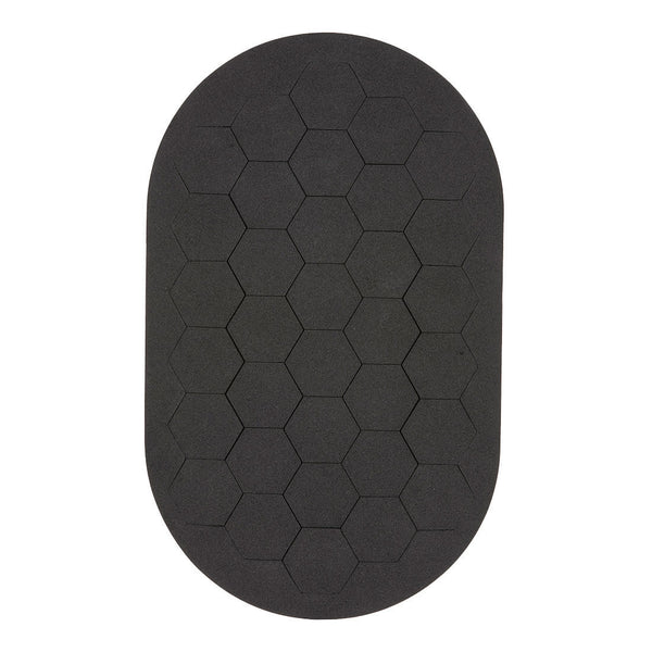 A pair of flexible, three-layer Portwest knee pad inserts (KP33) laid flat.