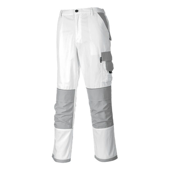 White Portwest Painters Pro Trouser with multiple tool pockets.