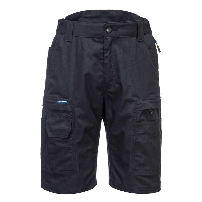 Portwest KX3 Ripstop Shorts KX340 in Black.