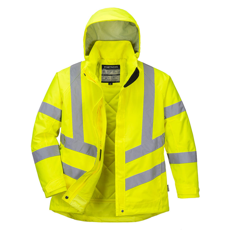 Portwest Hi-Vis Women’s Winter Jacket LW74 – yellow high-visibility insulated winter work jacket