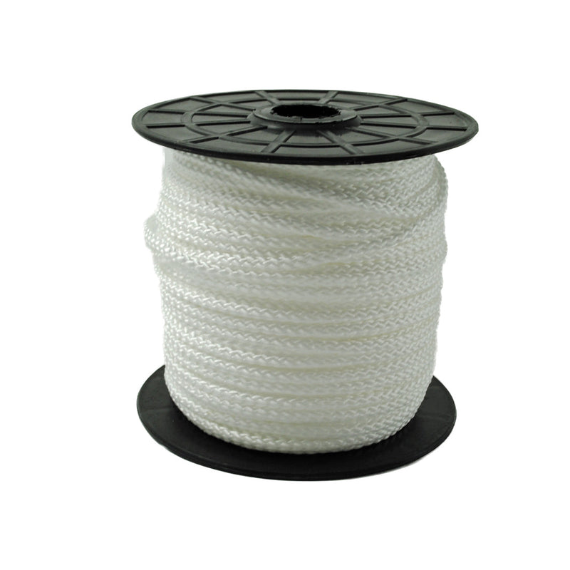 Braided Poly Rope (Reel) TQMFB4WE - 50m 4mm White