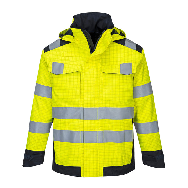 Portwest Modaflame Rain Arc Jacket MV70 – yellow multi-standard waterproof and flame jacket