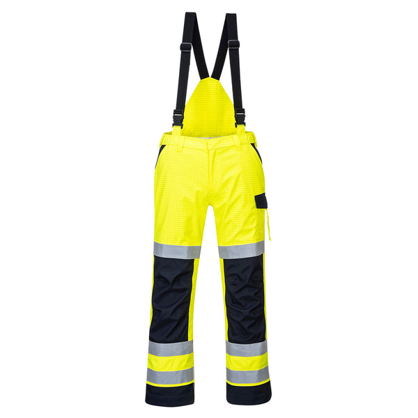 Yellow/navy Portwest Modaflame Rain Multi Norm Arc Trouser