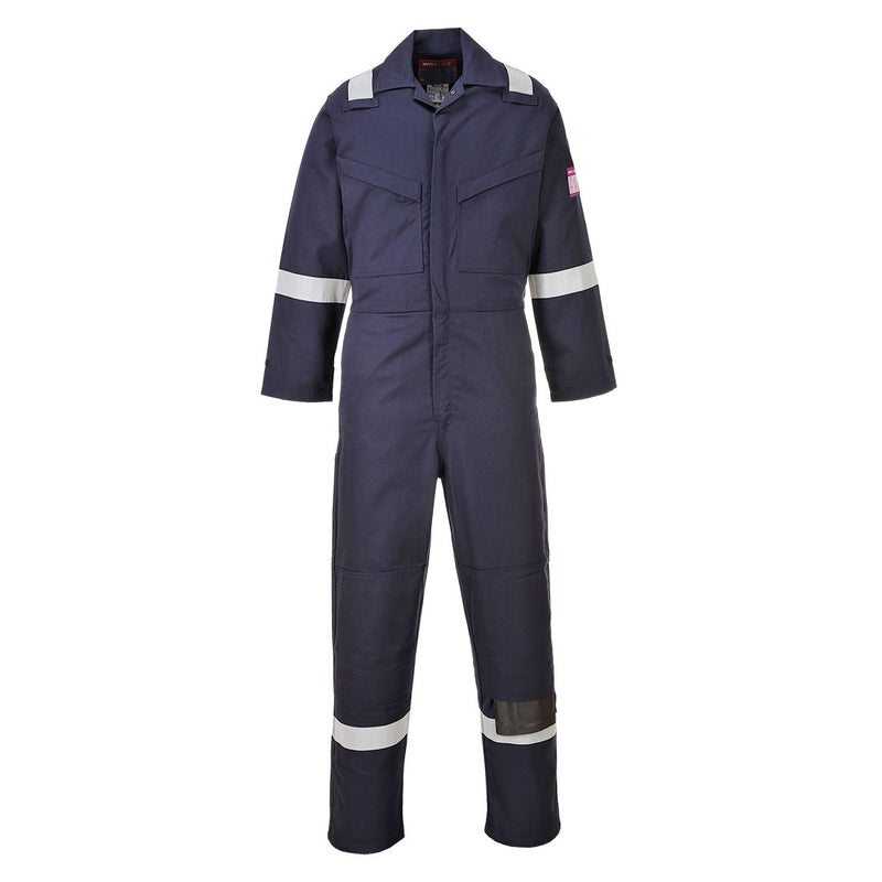 navy high-performance coverall with multi-norm compliance