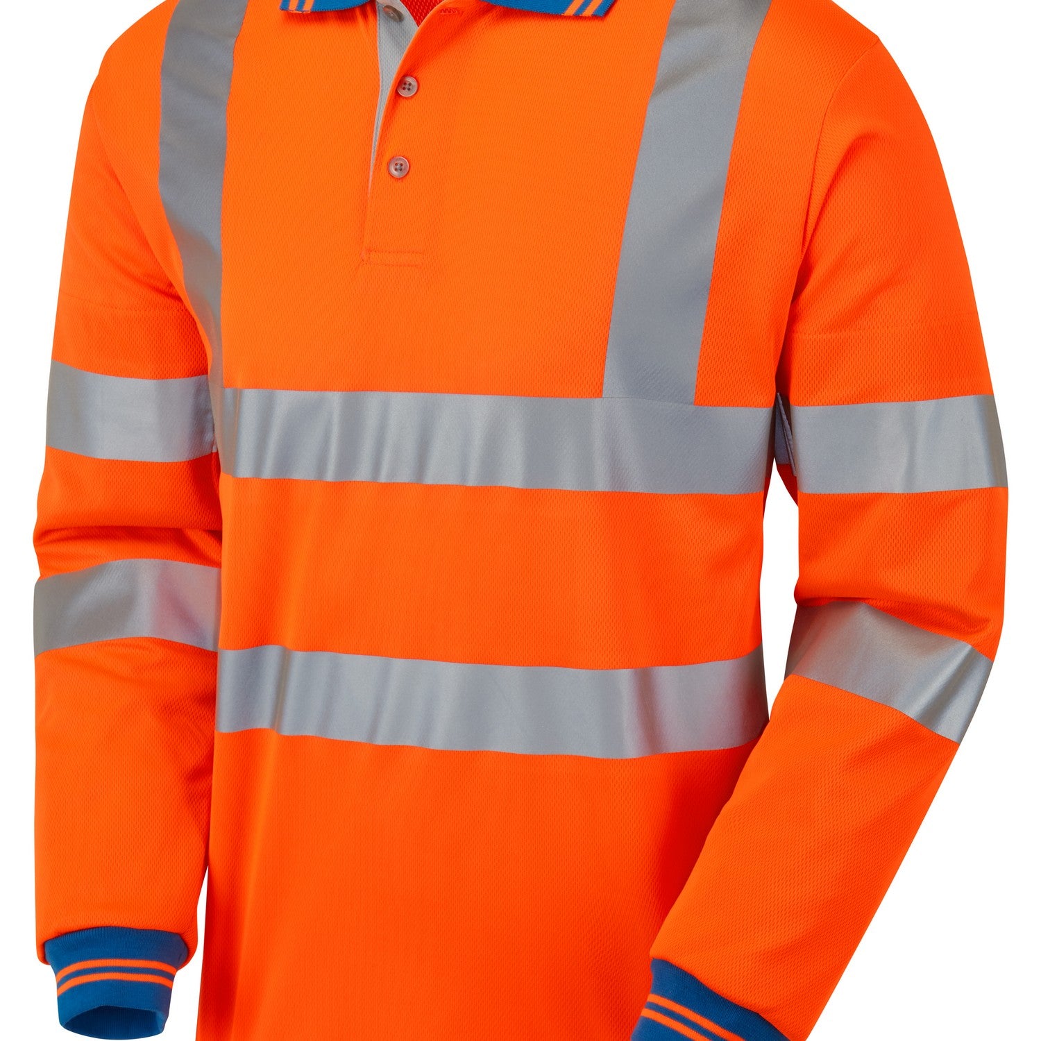 Pulsar Rail Spec Hi Vis Long Sleeve Cut Reinforced Polo Shirt - PR470 Orange